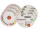 Ensemble d'assiettes a pizza Sareva - en porcelaine - Italia - 30 cm - 6 pièces
