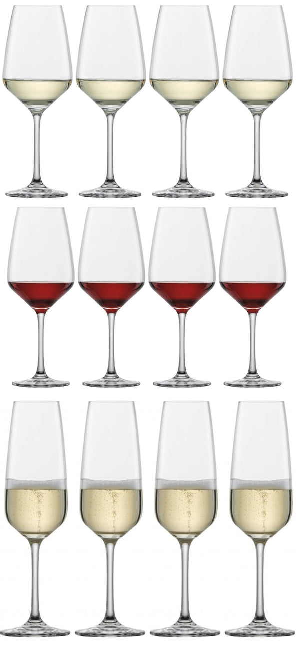 Set de verres à vin Schott Zwiesel Tulip 12 pièces - verres à vin rouge, verres à vin blanc & flûtes à champagne