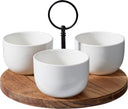 Set de service Cookinglife - Plateau à tapas - en acacia - Ø 19 cm - 4 pièces