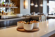 Set de service Cookinglife - Plateau à tapas - en acacia - Ø 19 cm - 4 pièces