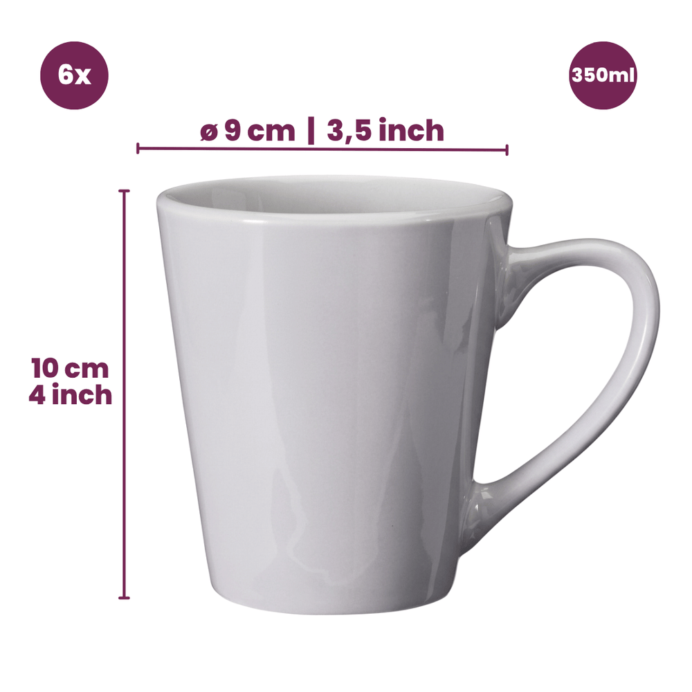 Ensemble de mugs Cookinglife - Mugs en porcelaine - Siaki - 350 ml - 6 pieces
