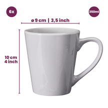 Ensemble de mugs Cookinglife - Mugs en porcelaine - Siaki - 350 ml - 6 pieces