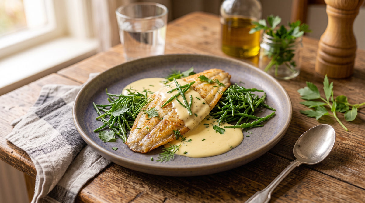 Un plat de poisson classique avec une sauce raffinée et une touche fraîche