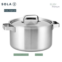Sola Casserole avec couvercle Ruby - ø 24 cm / 5,5 litres