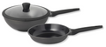 Sola batterie de cuisine Ceramic Deluxe - poêle ø 28 cm et Sola wok ø 30 cm - revêtement antiadhésif céramique