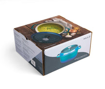 Poêle à rôtir Sola - Couvercle - En fonte émaillée - ø 24 cm - Bleu
