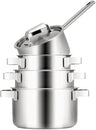 Batterie de cuisine Sola Ruby 4 pièces Premium Triply Inox - Casserole ø 16, 18, 20 cm & Casserole ø 16 cm - Induction compatible