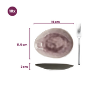 Set d'assiettes Cosy & Trendy - a gâteaux - Streetfood - 15x11,5 cm - 10 pièces