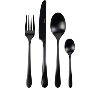 Set de couverts Studio Tavola - Couverts noirs - Bestek - 4 personnes - 16 pièces