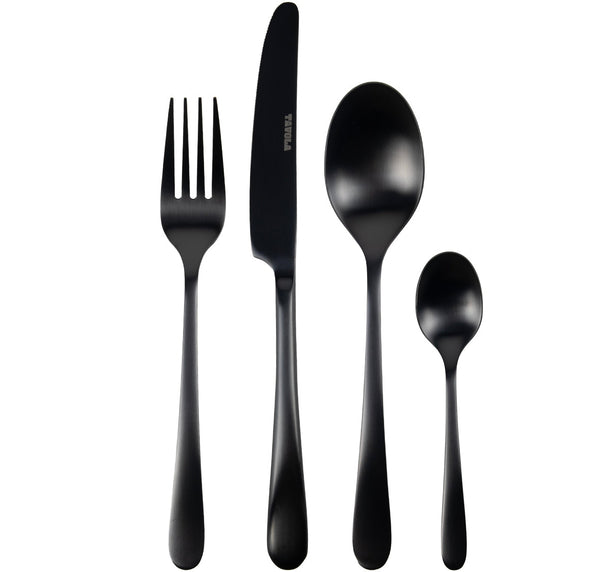 Set de couverts Studio Tavola - Couverts noirs - Bestek - 4 personnes - 16 pièces