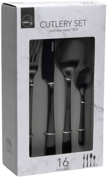 Set de couverts Studio Tavola - Couverts noirs - Bestek - 4 personnes - 16 pièces