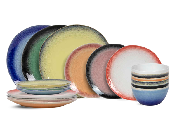 Ensemble de vaisselle Studio Tavola - Service 6 personnes - Fire - 18 pièces