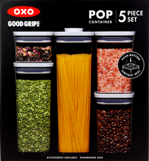 Ensemble de bocaux OXO Good Grips - Stockage - POP 2.0 - 400 ml-2,1 l - 5 pièces