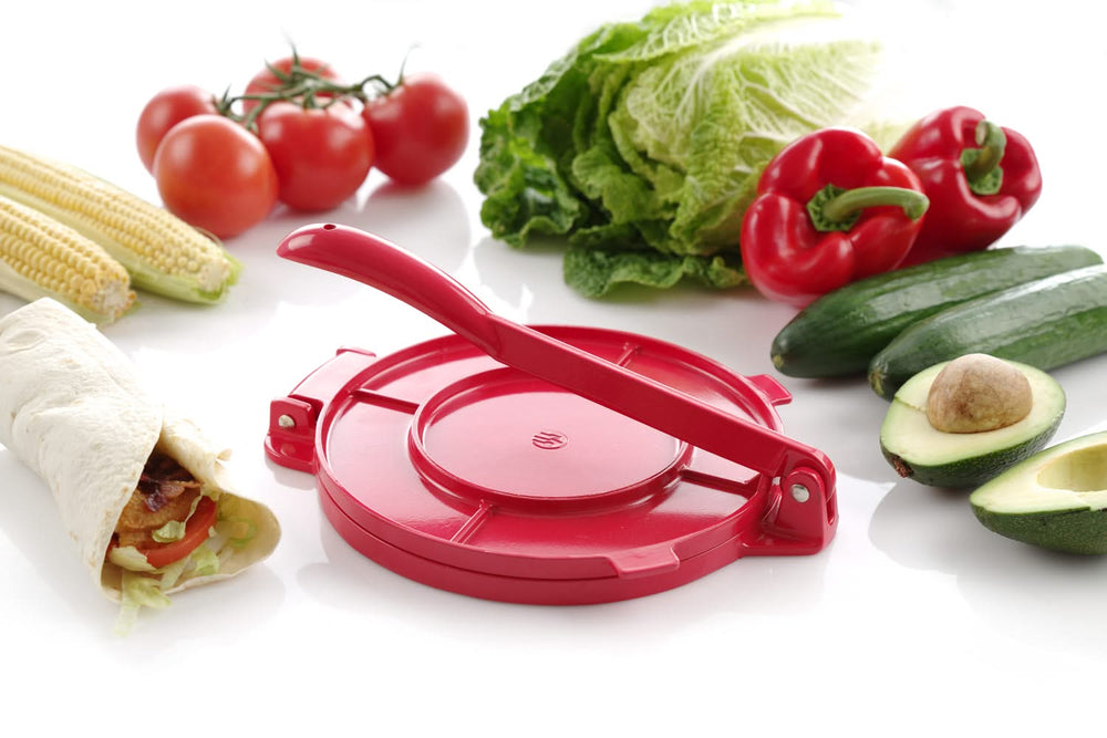 Presse-tortilla Hendi - Presse a tortilla - Rouge - en aluminium - 20 cm