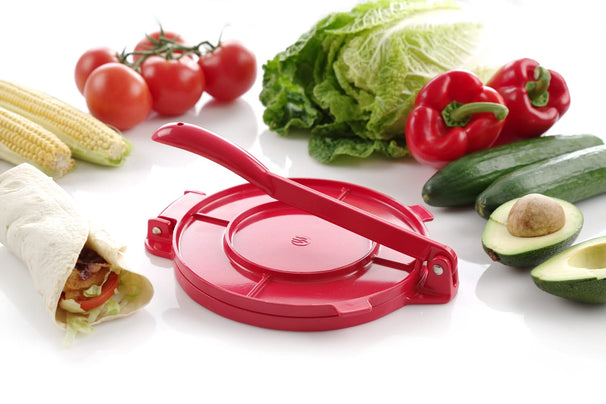 Presse-tortilla Hendi - Presse a tortilla - Rouge - en aluminium - 20 cm