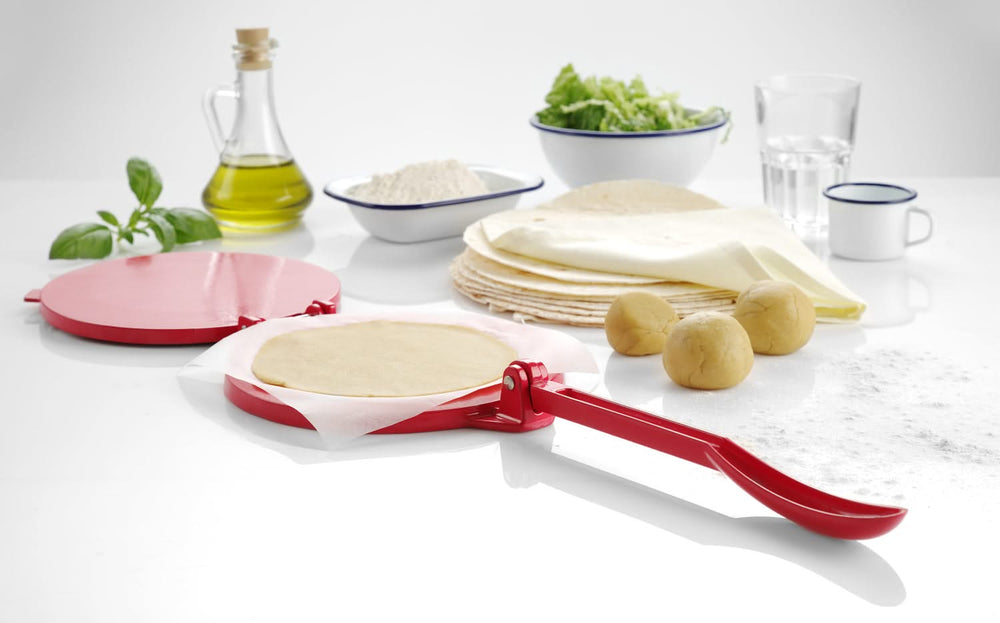 Presse-tortilla Hendi - Presse a tortilla - Rouge - en aluminium - 20 cm