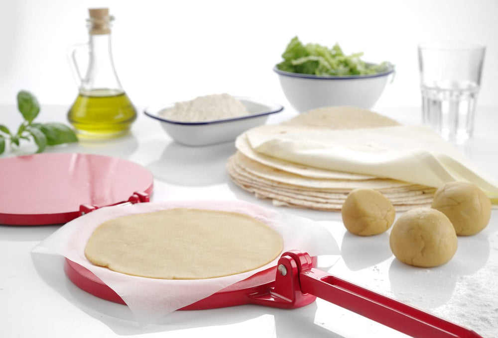 Presse-tortilla Hendi - Presse a tortilla - Rouge - en aluminium - 20 cm