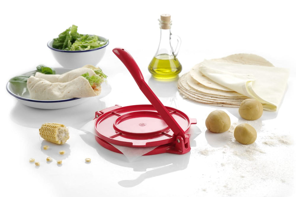 Presse-tortilla Hendi - Presse a tortilla - Rouge - en aluminium - 20 cm