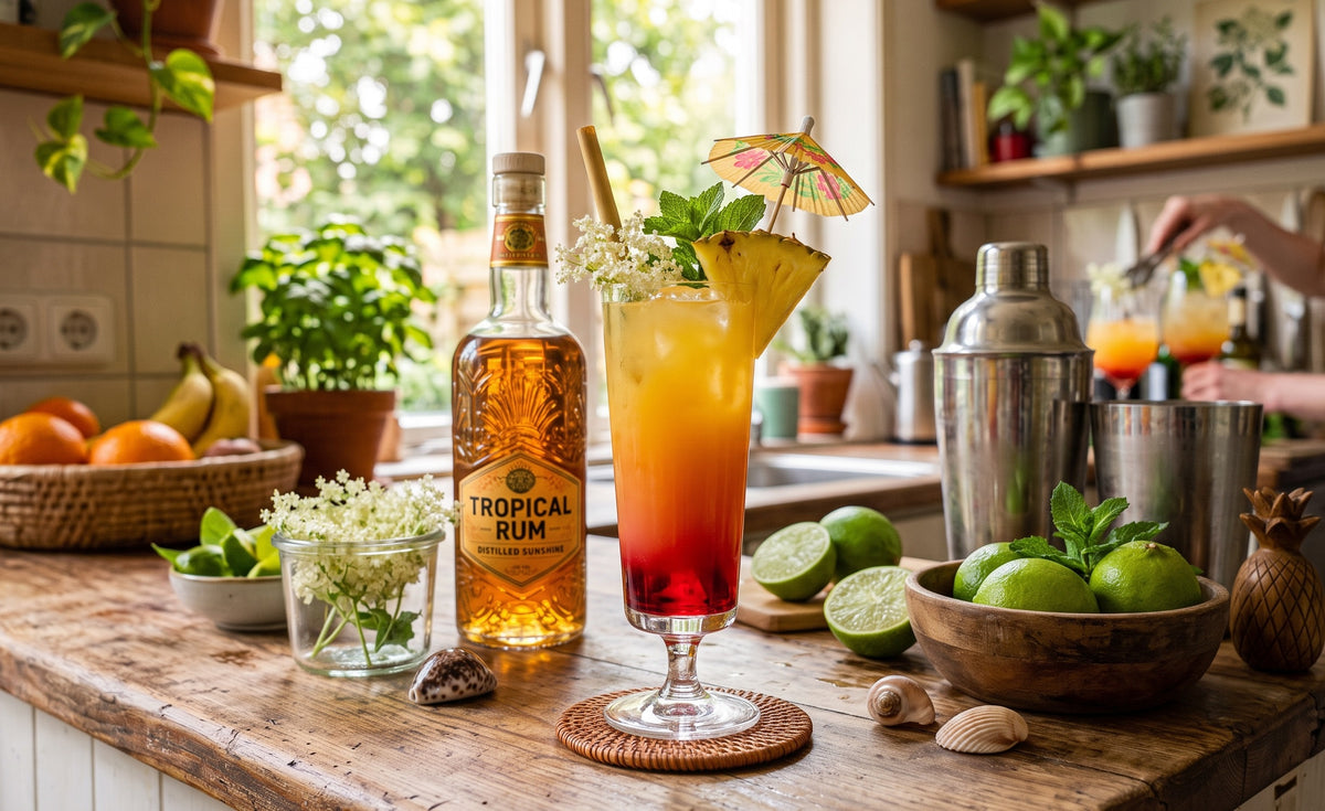 Une cocktail d'été ensoleillé avec mangue, fruit de la passion et une touche de rhum