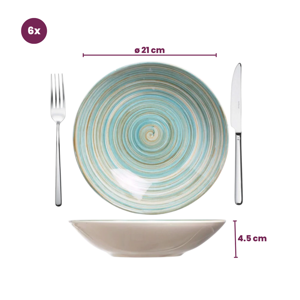 Cosy & Trendy Assiettes profondes Turbolino Bleu ø 21 cm - 6 pièces