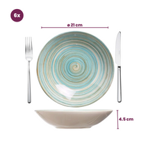 Cosy & Trendy Assiettes profondes Turbolino Bleu ø 21 cm - 6 pièces