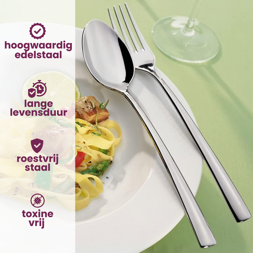 Ensemble de couverts Villeroy & Boch Piemont - 18/10 inox - 12 pièces / 3 personnes