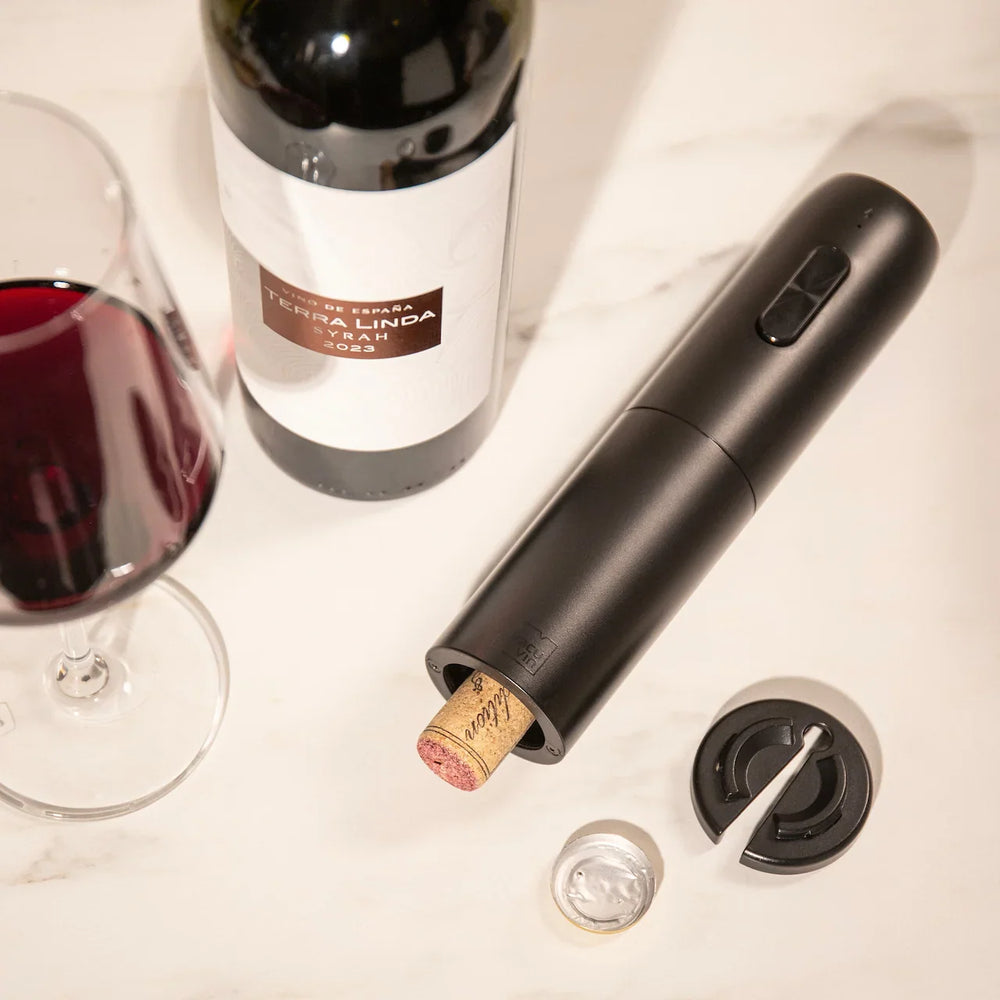 Ensemble d'ouvre-bouteille électrique Vacu Vin - Tire-bouchon - Noir - 2 pièces