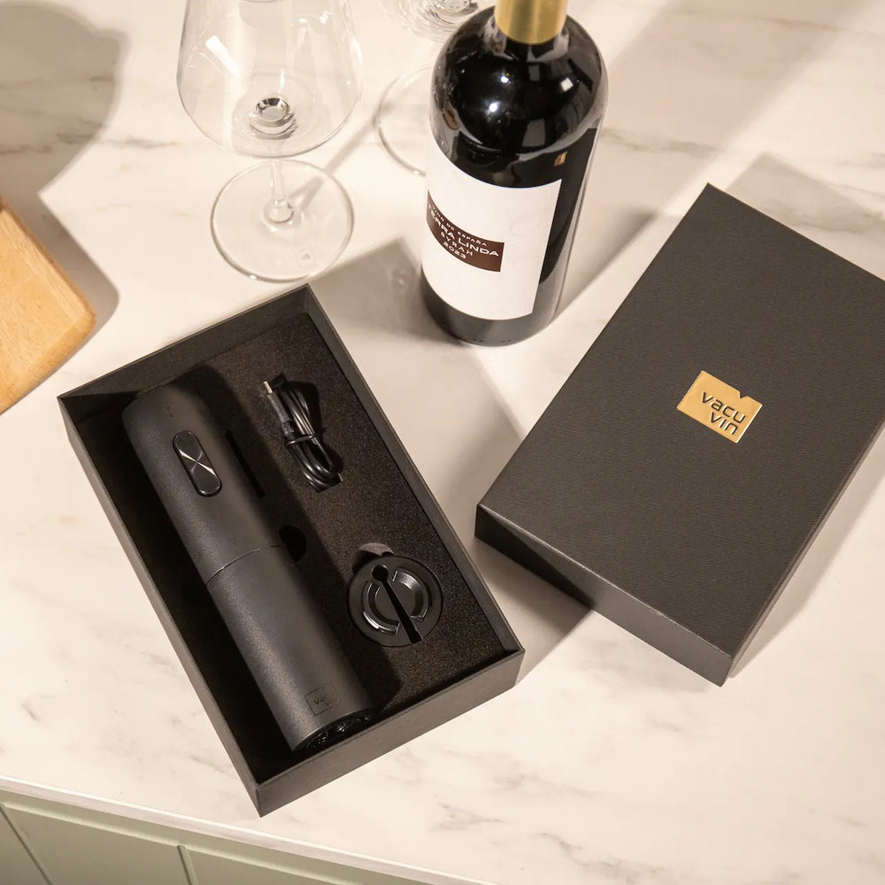 Ensemble d'ouvre-bouteille électrique Vacu Vin - Tire-bouchon - Noir - 2 pièces