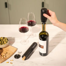 Ensemble de pompe à vide Vacu Vin - électrique - Sauve-vin - 198 mm - 3 pièces