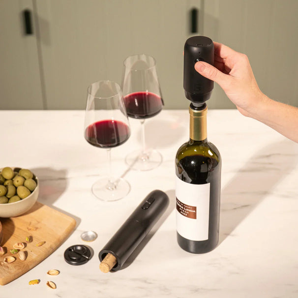 Ensemble de pompe à vide Vacu Vin - électrique - Sauve-vin - 198 mm - 3 pièces