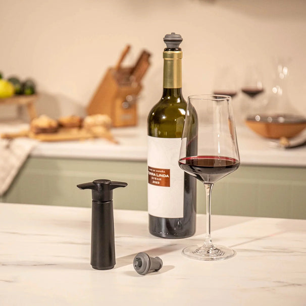 Set de pompes a vin Vacu Vin - Bouchons a vin - Wine Saver - 90 mm - 3 pieces