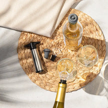 Ensemble de pompe a vin Vacu Vin - Wine Saver - en acier inoxydable - 3 pieces