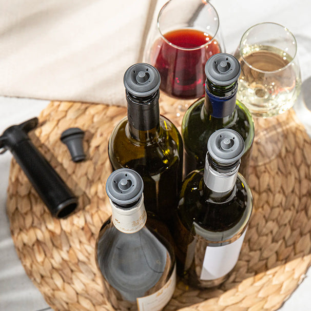 Set de bouchons de vin Vacu Vin - Bouchons de vin sous vide - Gris - 10 pièces