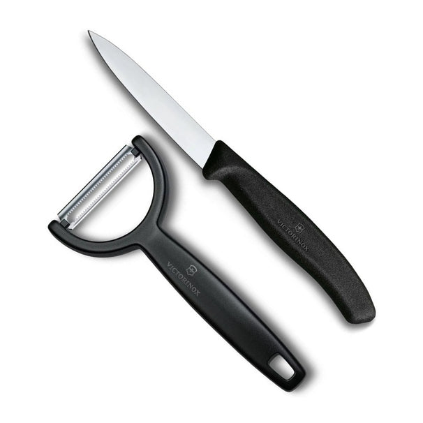 Ensemble de couteaux éplucheur Victorinox Swiss Classic Noir 2 pièces - Couteau d'Office & Éplucheur Y