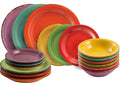 Service de table Villa d'Este Home Baita multicolore 18 pièces / 6 personnes - 6 assiettes à dîner, 6 assiettes à petit-déjeuner et 6 assiettes creuses