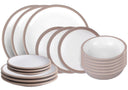 Service de table Villa d'Este Home Bistrot blanc 18 pièces / 6 personnes - 6 assiettes à dîner, 6 assiettes à petit déjeuner et 6 assiettes creuses