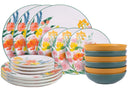 Service de table Villa d'Este Home Flora 18 pièces / 6 personnes - 6 assiettes à dîner, 6 assiettes à petit-déjeuner et 6 assiettes creuses