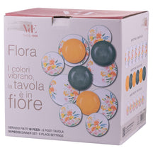 Service de table Villa d'Este Home Flora 18 pièces / 6 personnes - 6 assiettes à dîner, 6 assiettes à petit-déjeuner et 6 assiettes creuses