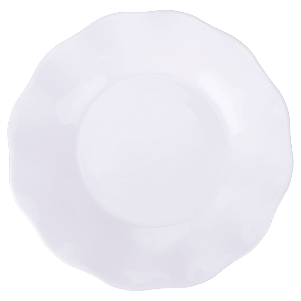 Service de table Villa d'Este Home Scallop Blanc Opaal 18 pièces / 6 personnes - 6 assiettes à dîner, 6 assiettes à petit déjeuner et 6 assiettes creuses