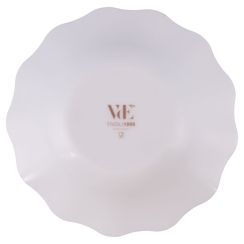 Service de table Villa d'Este Home Scallop Blanc Opaal 18 pièces / 6 personnes - 6 assiettes à dîner, 6 assiettes à petit déjeuner et 6 assiettes creuses