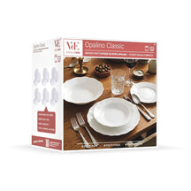 Service de table Villa d'Este Home Scallop Blanc Opaal 18 pièces / 6 personnes - 6 assiettes à dîner, 6 assiettes à petit déjeuner et 6 assiettes creuses