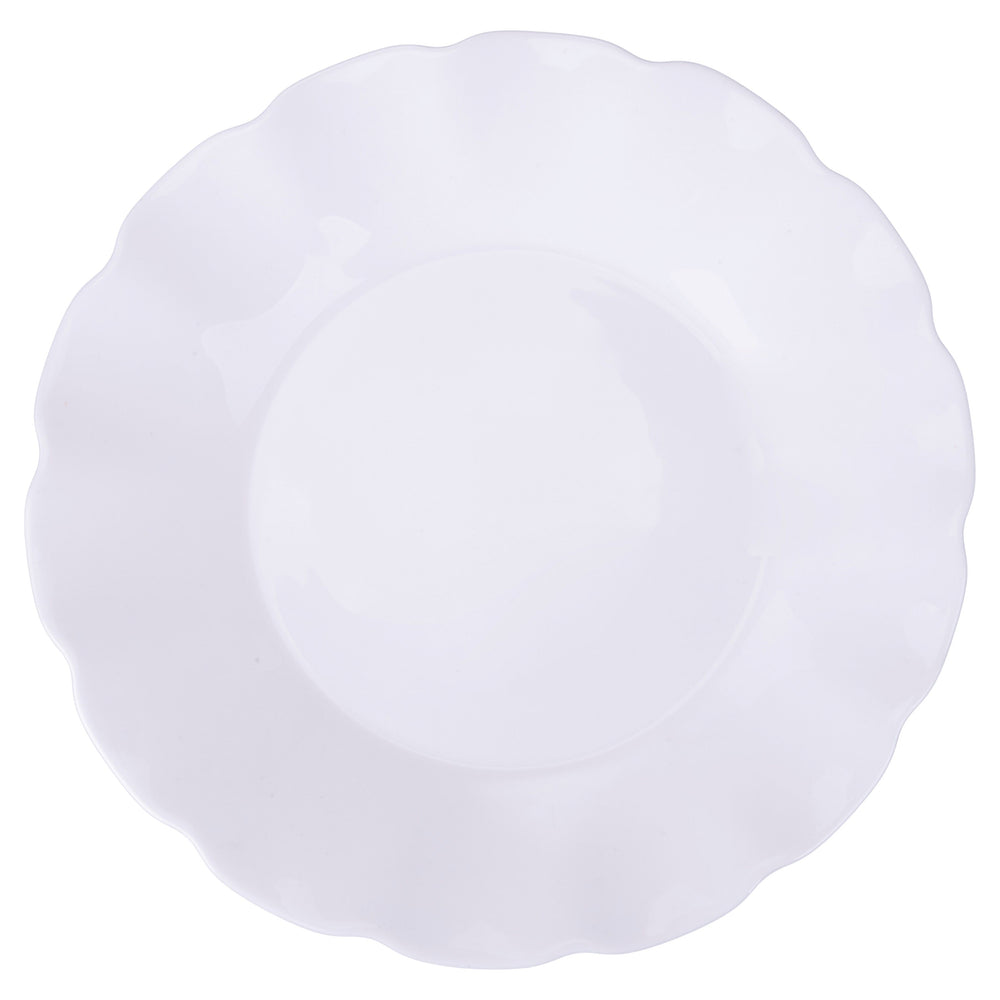 Service de table Villa d'Este Home Scallop Blanc Opaal 18 pièces / 6 personnes - 6 assiettes à dîner, 6 assiettes à petit déjeuner et 6 assiettes creuses