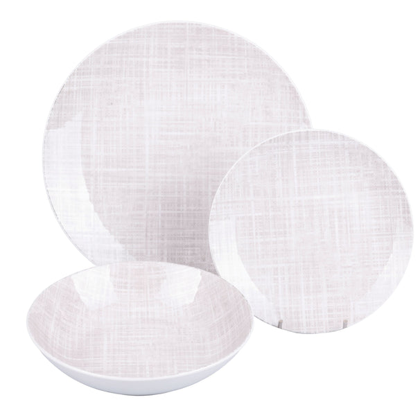 Service de table Villa d'Este Home Texture 18 pièces / 6 personnes - 6 assiettes à dîner, 6 assiettes à petit-déjeuner et 6 assiettes creuses
