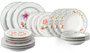 Service de table Villa d'Este Home Cherry Flowers Baita 18 pièces / 6 personnes - 6 assiettes à dîner, 6 assiettes à petit-déjeuner et 6 assiettes creuses