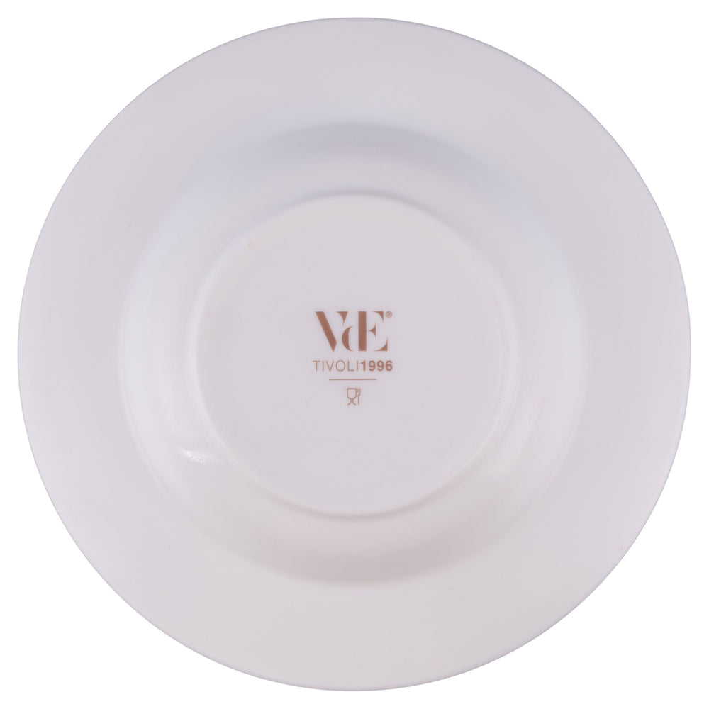 Service de table Villa d'Este Home Decor blanc opale 18 pièces / 6 personnes - 6 assiettes à dîner, 6 assiettes à petit déjeuner et 6 assiettes creuses