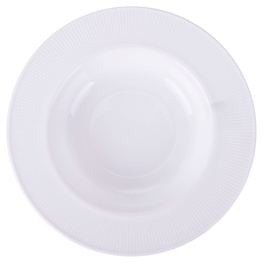 Service de table Villa d'Este Home Decor blanc opale 18 pièces / 6 personnes - 6 assiettes à dîner, 6 assiettes à petit déjeuner et 6 assiettes creuses