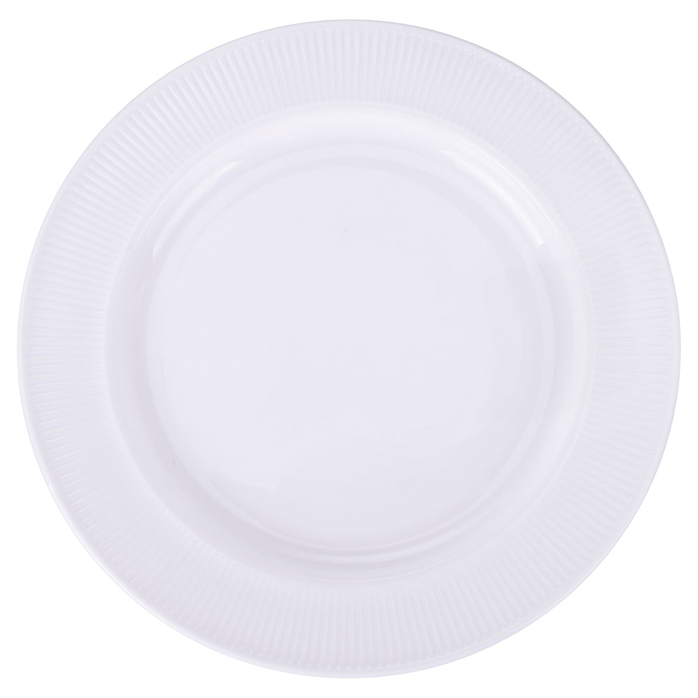Service de table Villa d'Este Home Decor blanc opale 18 pièces / 6 personnes - 6 assiettes à dîner, 6 assiettes à petit déjeuner et 6 assiettes creuses