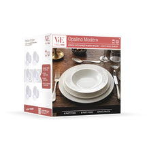 Service de table Villa d'Este Home Decor blanc opale 18 pièces / 6 personnes - 6 assiettes à dîner, 6 assiettes à petit déjeuner et 6 assiettes creuses