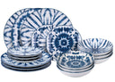 Service de table Villa d'Este Home The Blue 18 pièces / 6 personnes - 6 assiettes à dîner, 6 assiettes à petit déjeuner et 6 assiettes creuses