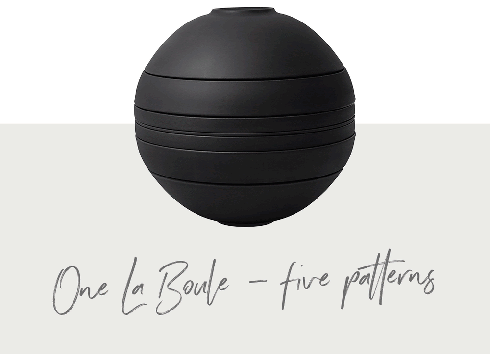 Ensemble de service Villeroy & Boch - 2 personnes - La Boule - Noir- 7 pièces